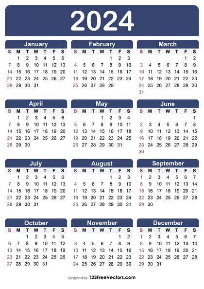 Calendar Template 2024