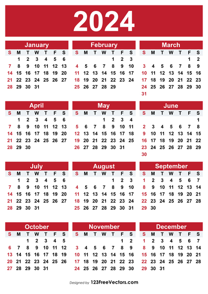 2024 Free Printable Calendar Template