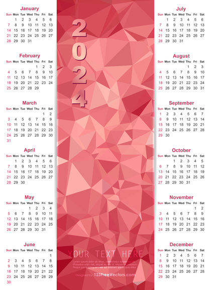 Calendar 2024 Vector Design