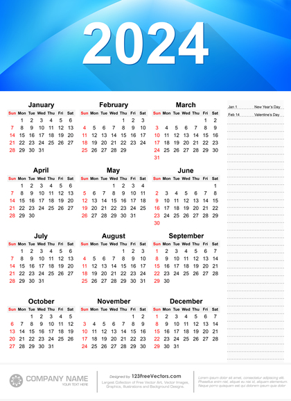 2024 Printable Calendar Free