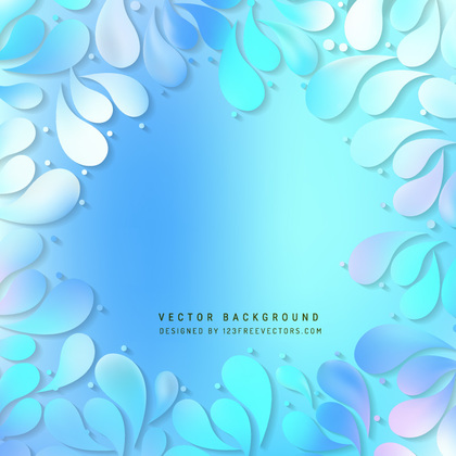 Turquoise Blue Floral Drops Background