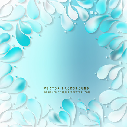Abstract Light Turquoise Ornamental Drops Background