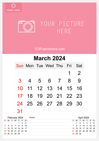Wall Calendar March 2024