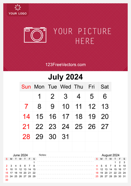 Wall Calendar July 2024
