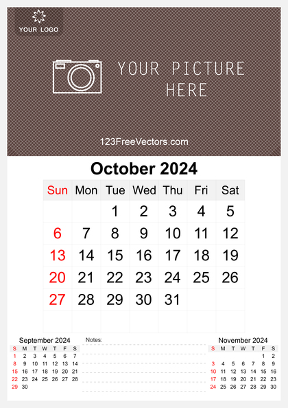 Wall Calendar October 2024