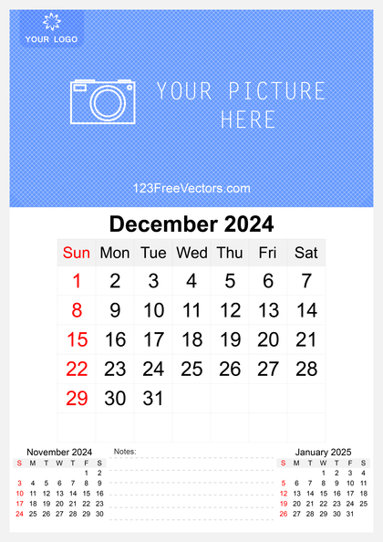 Wall Calendar December 2024