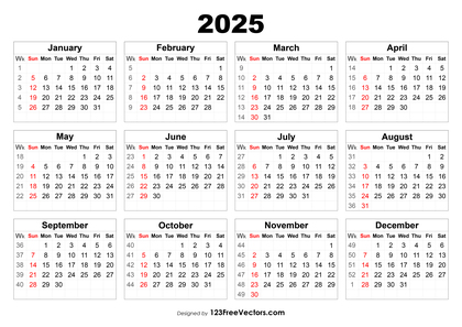 Free Download 2025 Calendar with Week Numbers