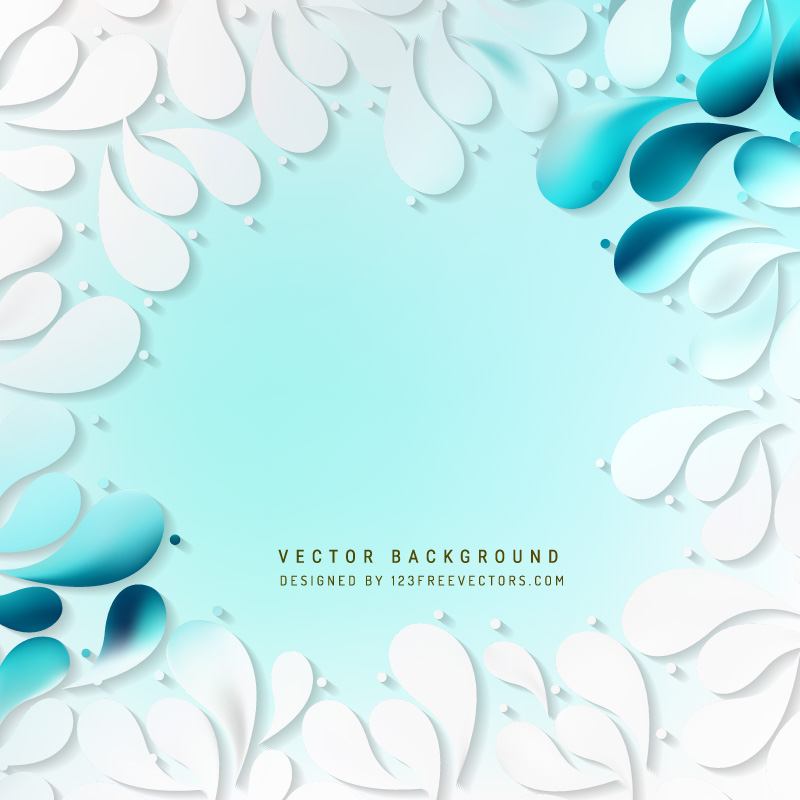 Turquoise Floral Drops Background