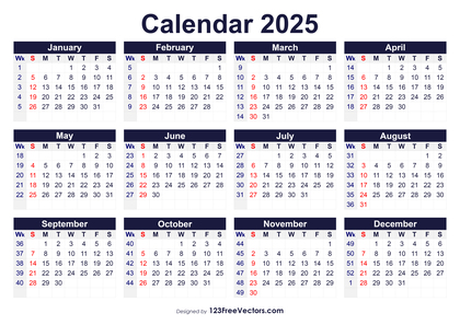 Printable 2025 Calendar with Week Numbers