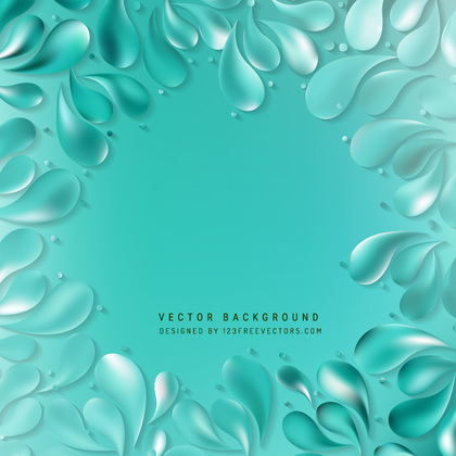 Abstract Turquoise Floral Drops Background