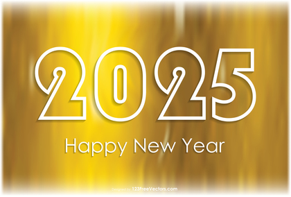 Happy New Year 2025 Golden Background