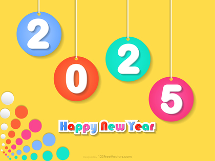 Happy New Year 2025 Background for Kids