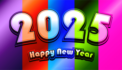 Colorful New Year Background 2025 Vector