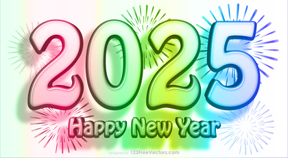 Happy New Year 2025 Colorful Background Vector Art