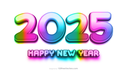 Colorful New Year Background 2025 Design