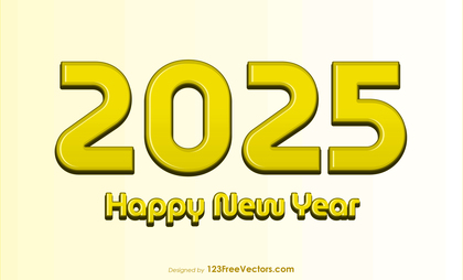 Happy New Year 2025 Gold Background Vector