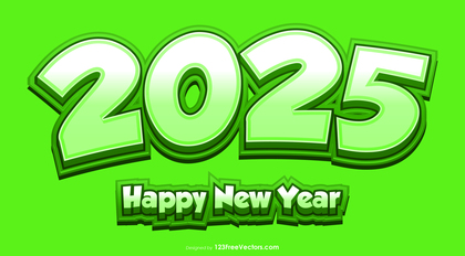 New Year Green Background 2025