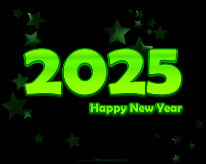 Happy New Year 2025 Cool Green Background