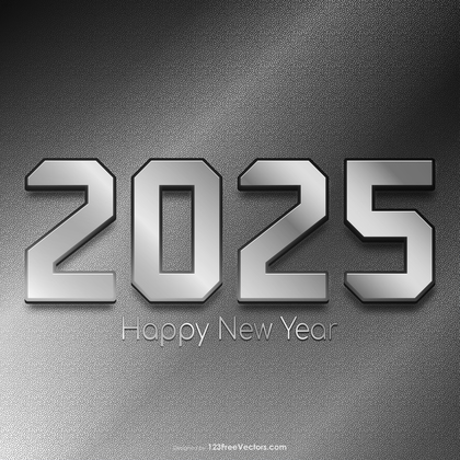 New Year Silver Background 2025