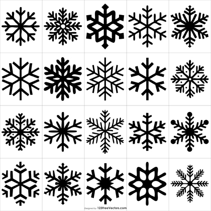 20 Snowflake Silhouette Vector Images for Winter and Christmas Decor