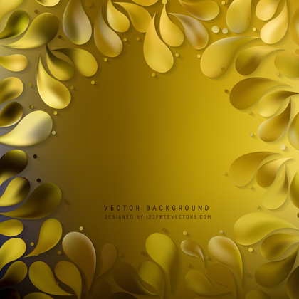 Abstract Yellow Ornamental Drops Background