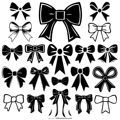 20 Christmas Bow Silhouette Vector for Festive Decorations