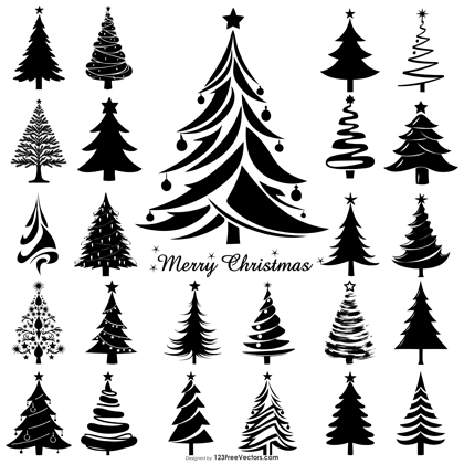 25 Christmas Tree Silhouette Vector Designs for Holiday Decorations
