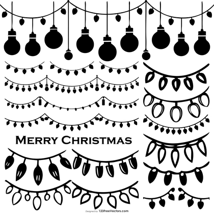 15 Christmas Lights Silhouette Vector Designs for Festive Decorations