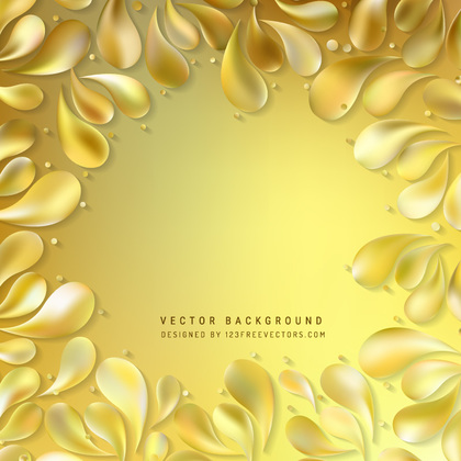 Yellow Floral Drops Background