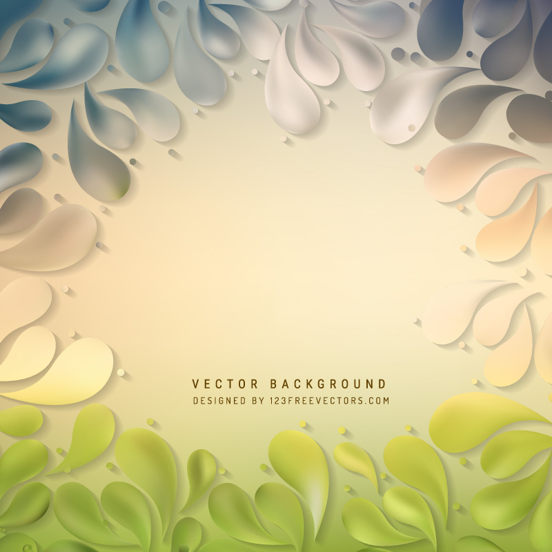 Abstract Decorative Floral Drops Background