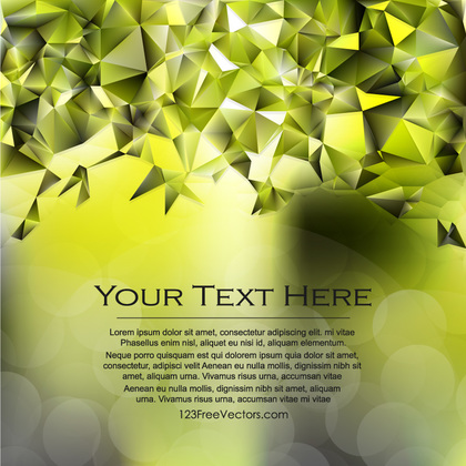 Abstract Yellow Green Polygonal Triangular Background