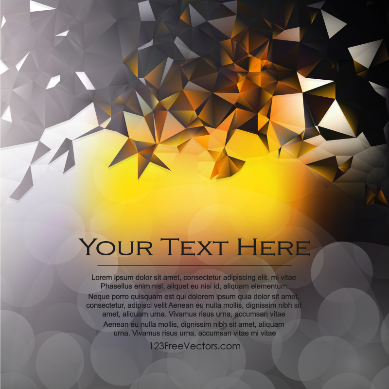 Black Orange Fire Polygonal Triangular Background Design