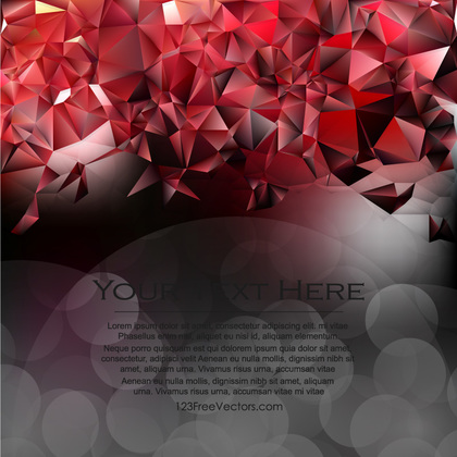 Abstract Red Black Polygonal Triangular Background Design