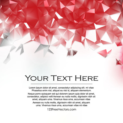 Red White Triangle Polygonal Background