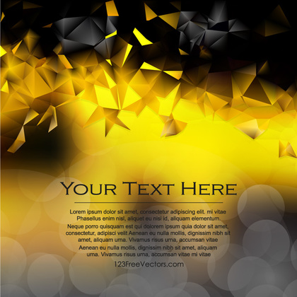 Black Yellow Triangle Polygonal Background Template