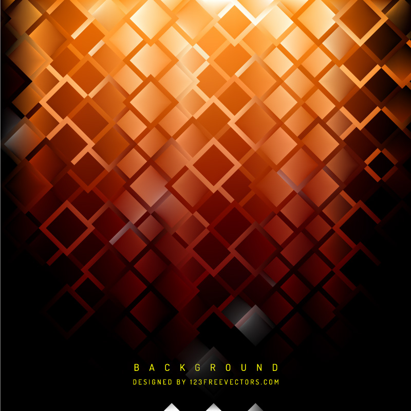 Abstract Black Orange Fire Square Background