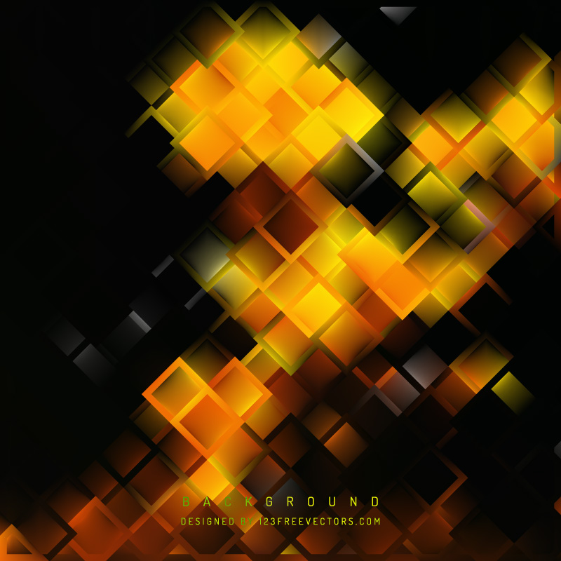 Abstract Black Orange Fire Square Background Pattern