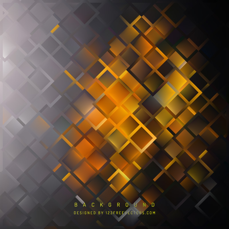 Abstract Black Orange Fire Square Background Template