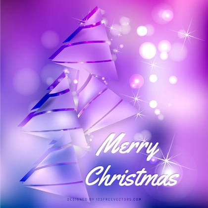 Blue Purple Christmas Tree Background Image
