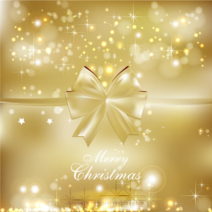 Gold Christmas Bow Background Image