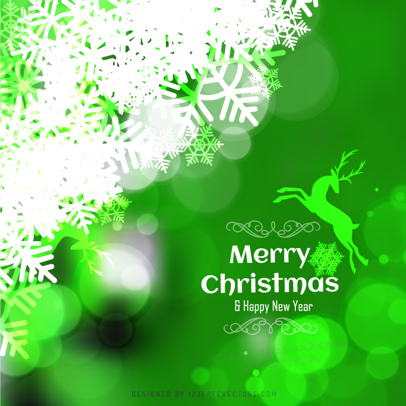 Merry Christmas and Happy New Year Green Background