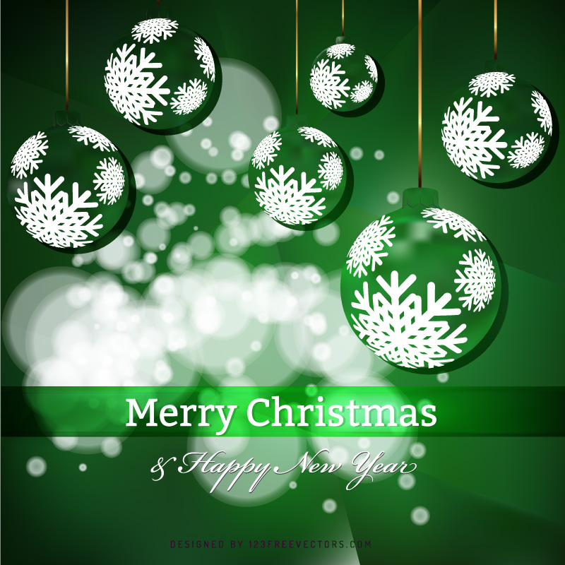 Green Christmas Balls Background Design