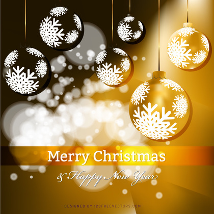 Merry Christmas and Happy New Year Dark Orange Background
