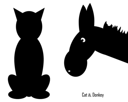 Free Vector Cat and Donkey Silhouettes