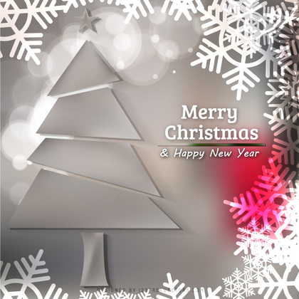 Christmas Tree Background with Snowflakes