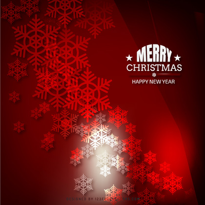 Merry Christmas Snowflakes Dark Red Background Image