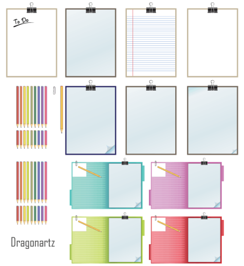 Clipboard and Pencils Vector Free