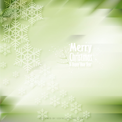 Merry Christmas Snowflakes Light Green Background Image
