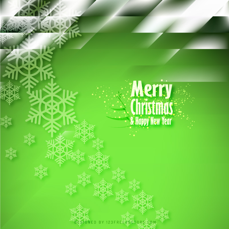 Merry Christmas and Happy New Year Green Background