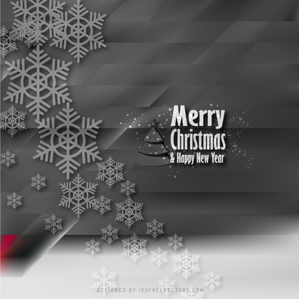 Merry Christmas Snowflakes Dark Gray Background Image